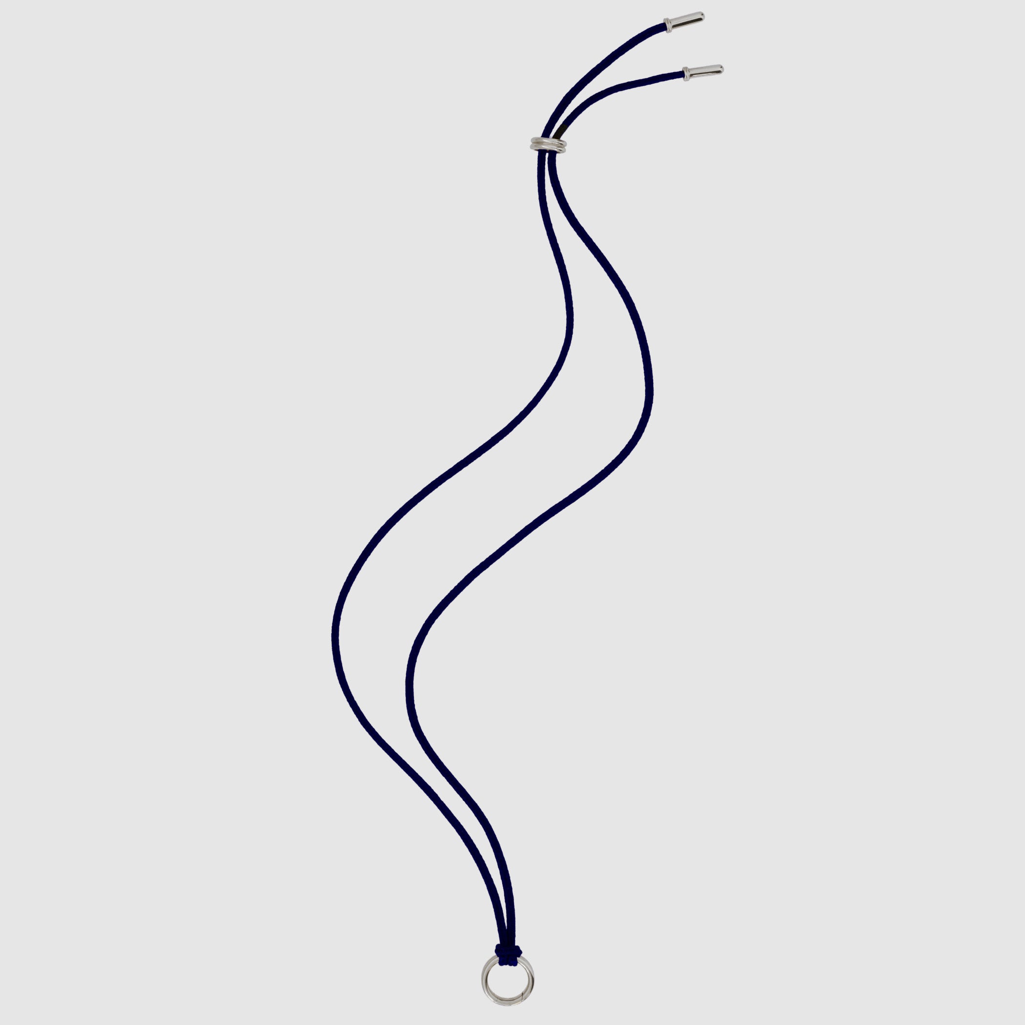 Double Cord Necklace with Silk, Fine Silver, Navy (PRE-ORDER)
