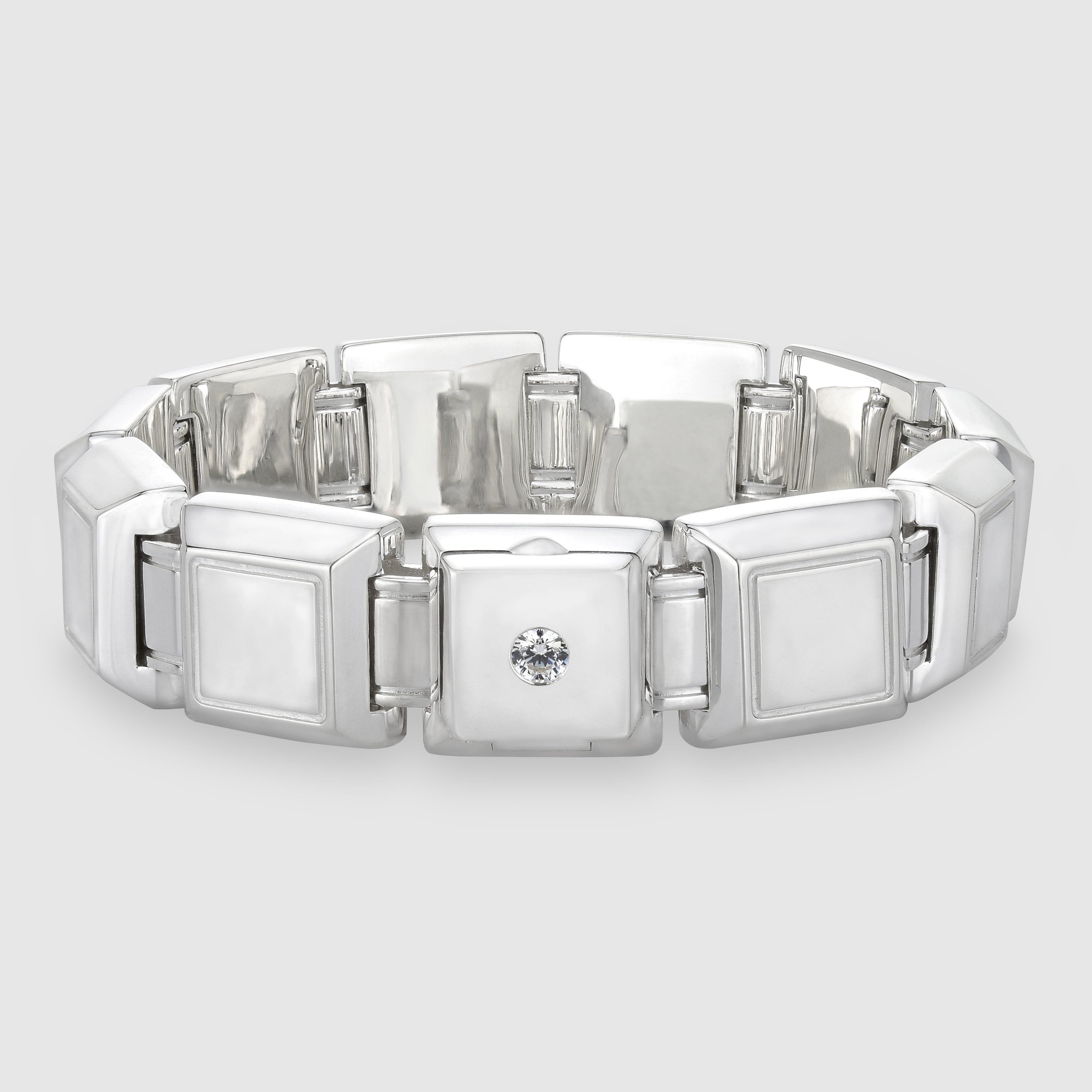 Cube Chain Bracelet, Silver