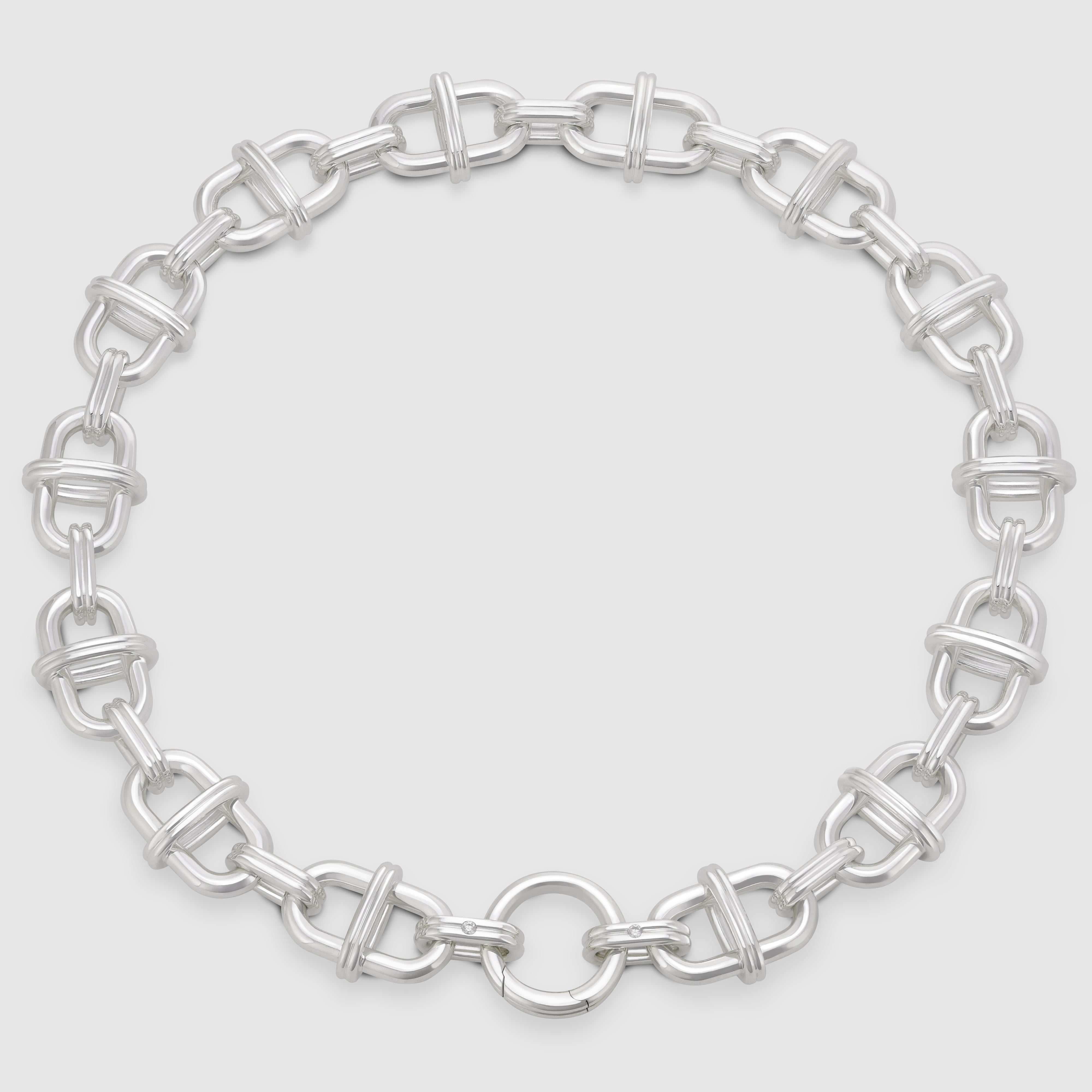 Axis Chain Necklace with Key Ring, Silver
