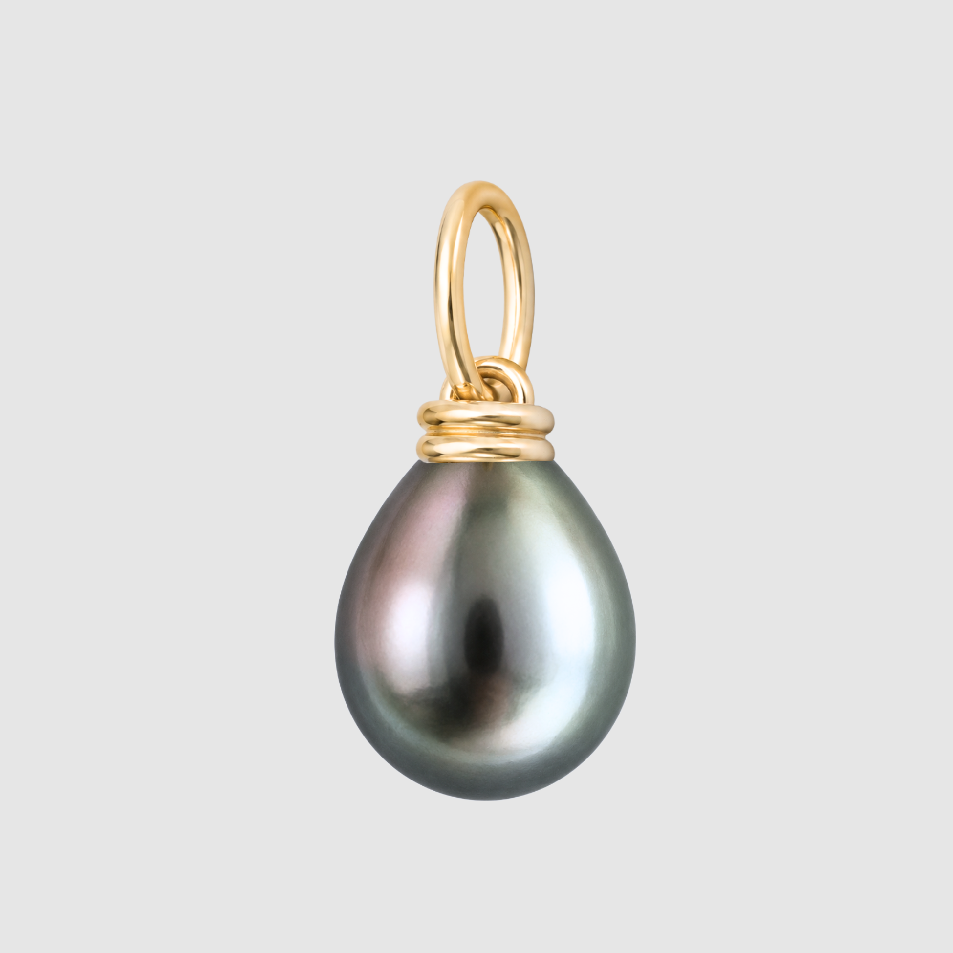 Tahitian Pearl Double Pendant, 18K Yellow Gold, XLarge