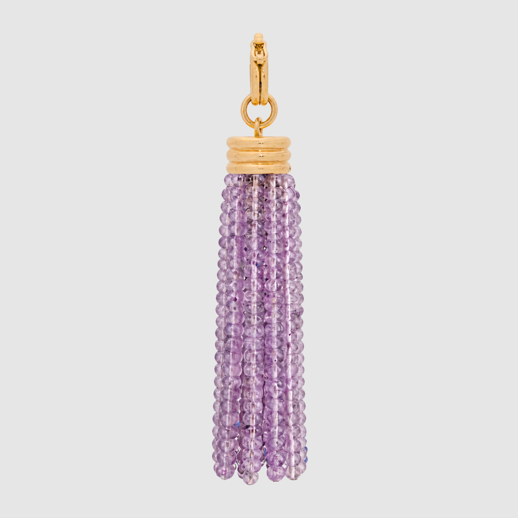 Triple Tassel Purple Sapphire Pendant, 18K Yellow Gold