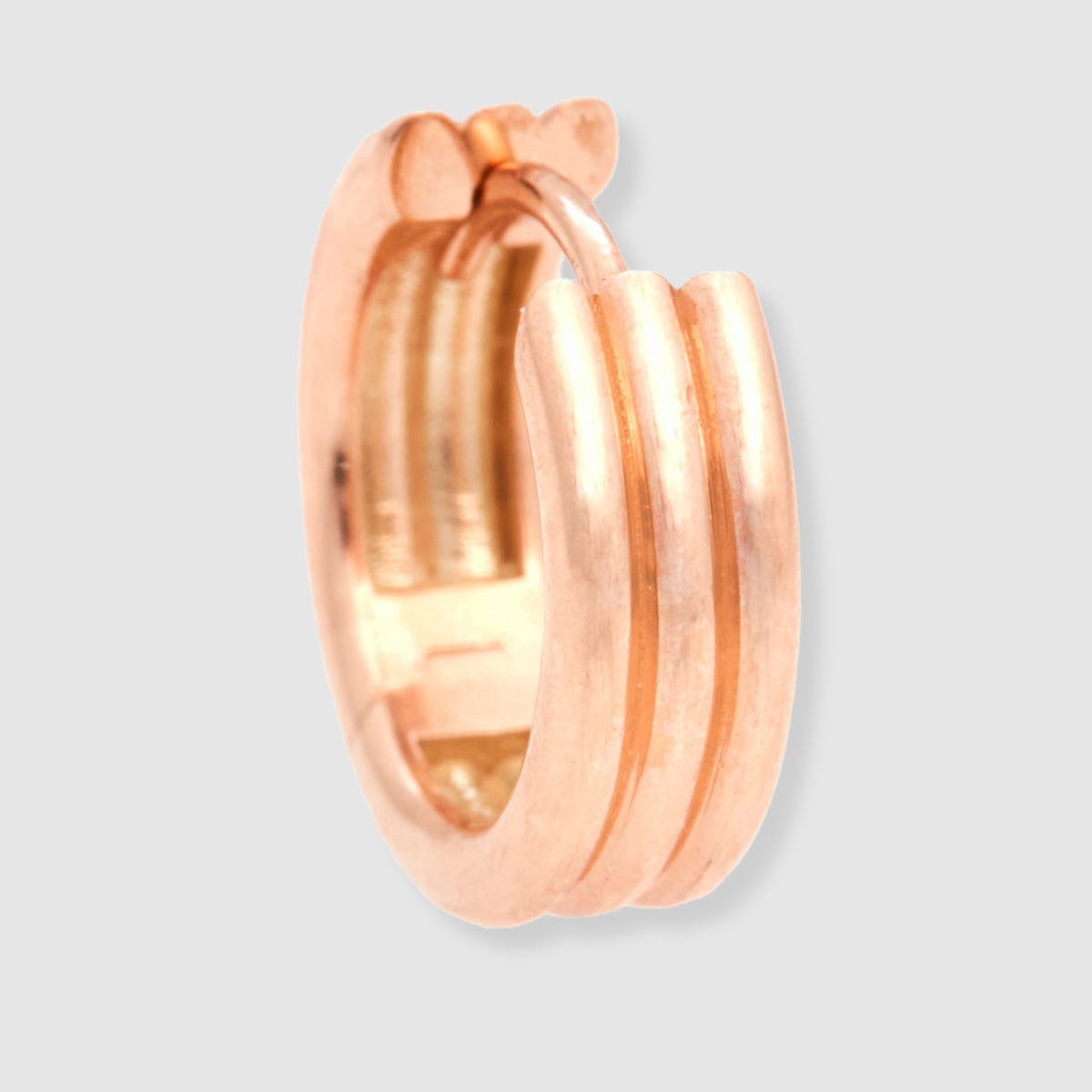 Triple Link Huggies, 18k Rose Gold, Large