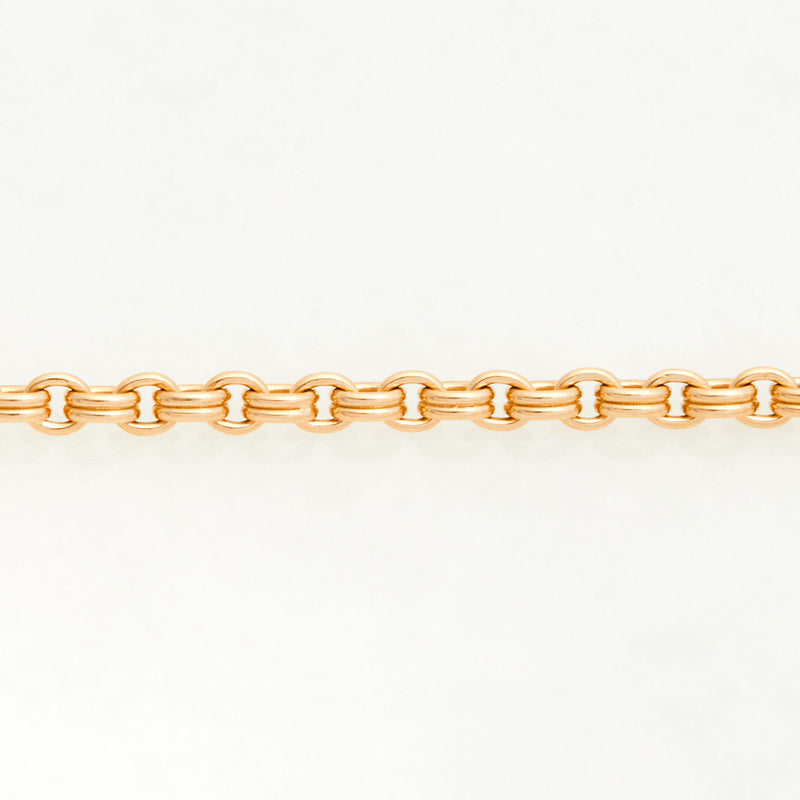 Double Chain Necklace, 18K Yellow Gold, Small Link, 16"