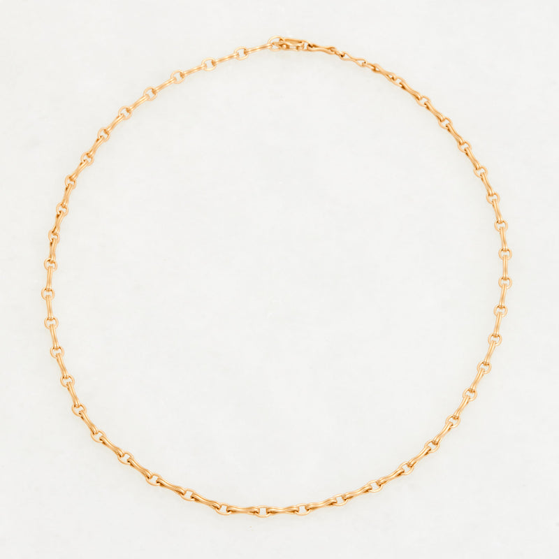 Column Chain Necklace, 18K Yellow Gold, Small Link, 16"