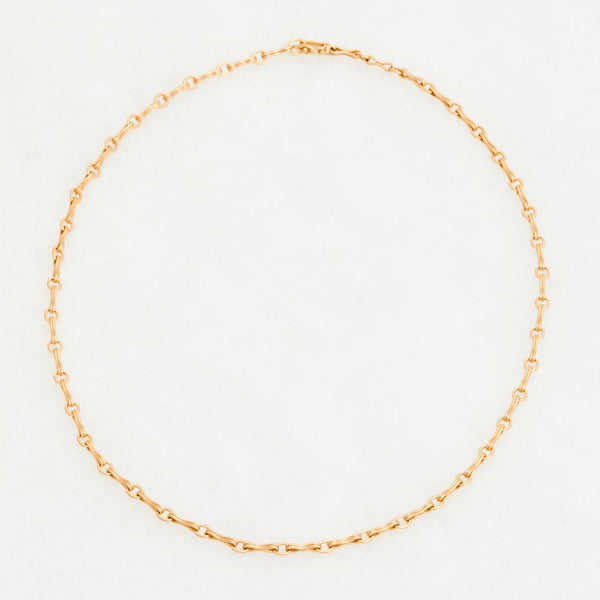 Column Chain Necklace, 18K Yellow Gold, Small Link, 25"