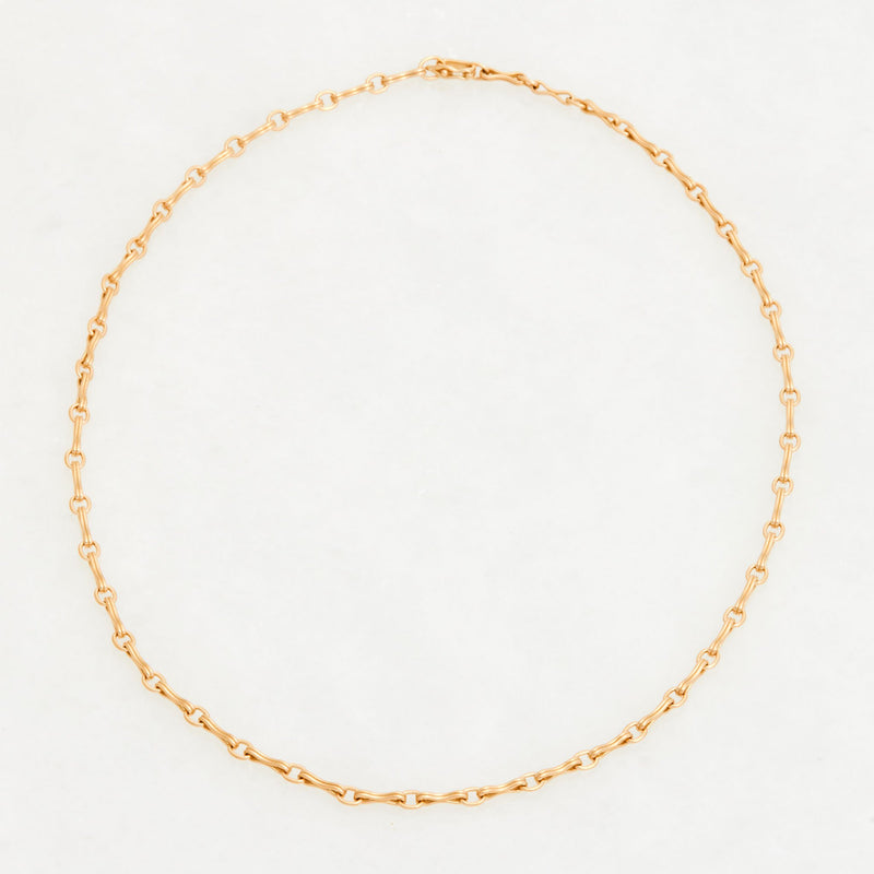 Column Chain Necklace, 18K Yellow Gold, Small Link, 25"