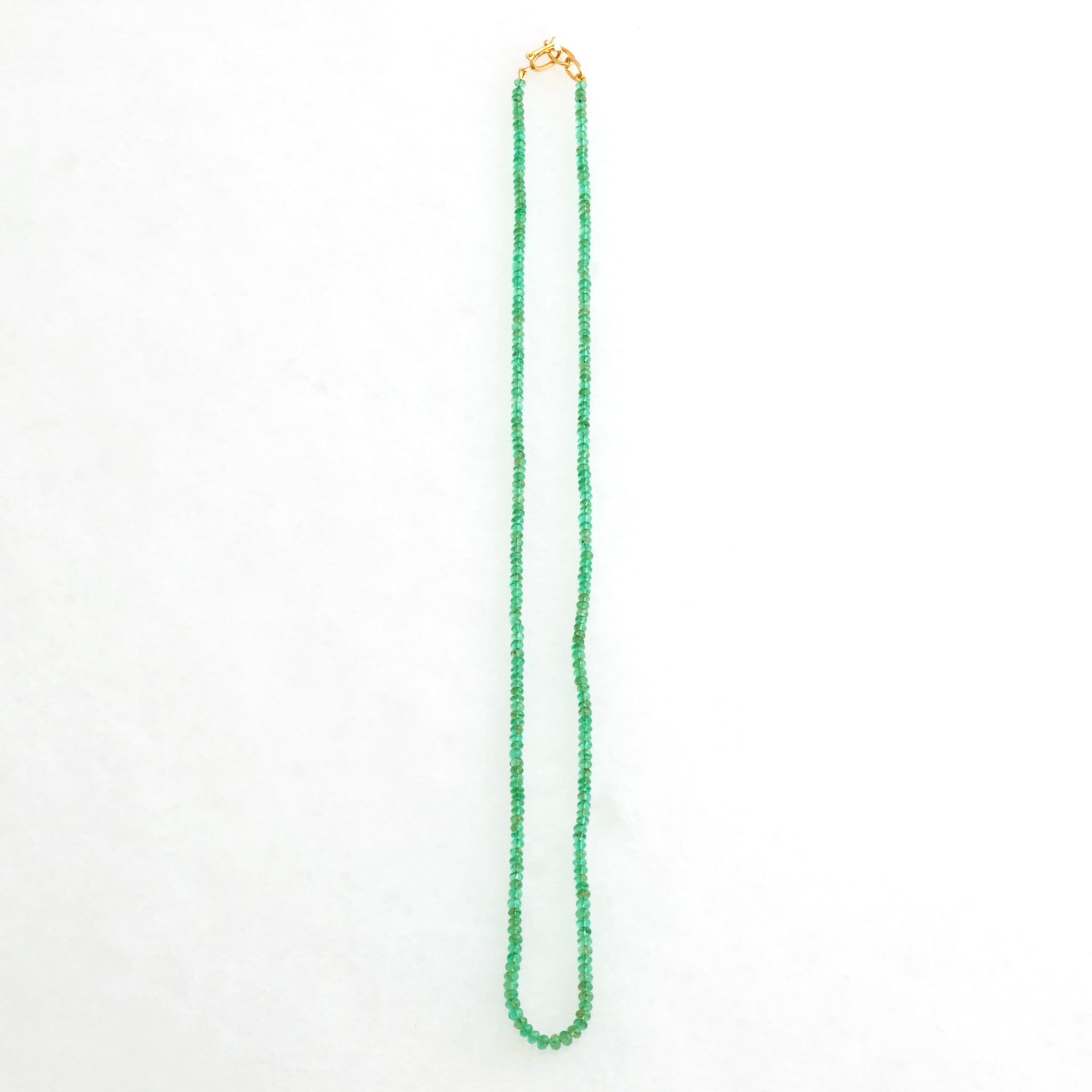 Rondelle Emerald Necklace 18K Yellow Gold, 20"