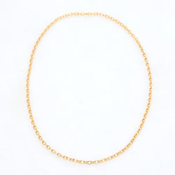 Double Chain Necklace, 18K Yellow Gold, Medium Link, 25"