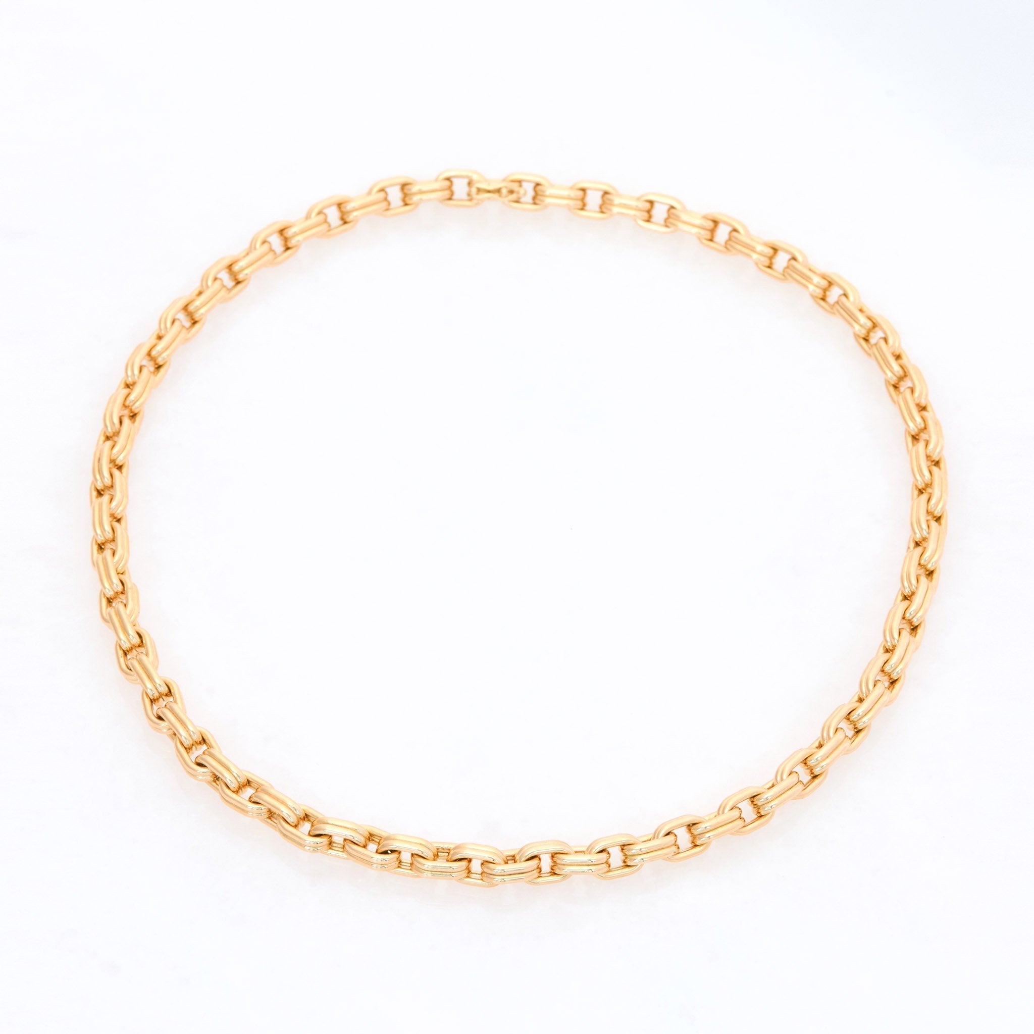 Double Box Chain Necklace, 18K Yellow Gold, Medium Link, 20"