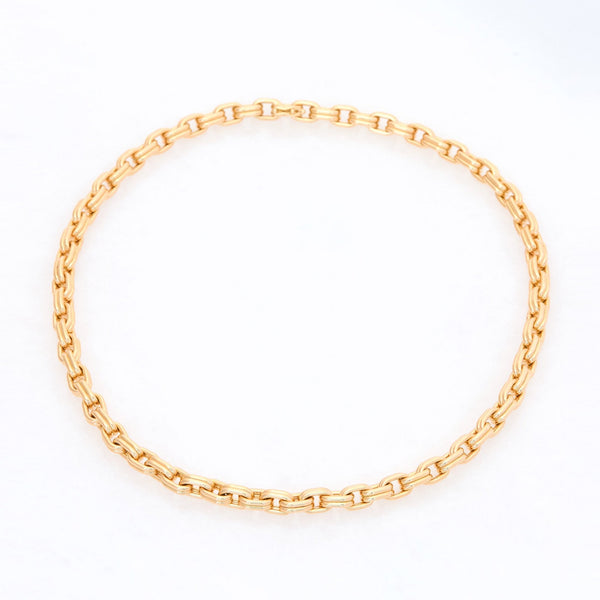 Double Box Chain Necklace, 18K Yellow Gold, Medium Link, 20"