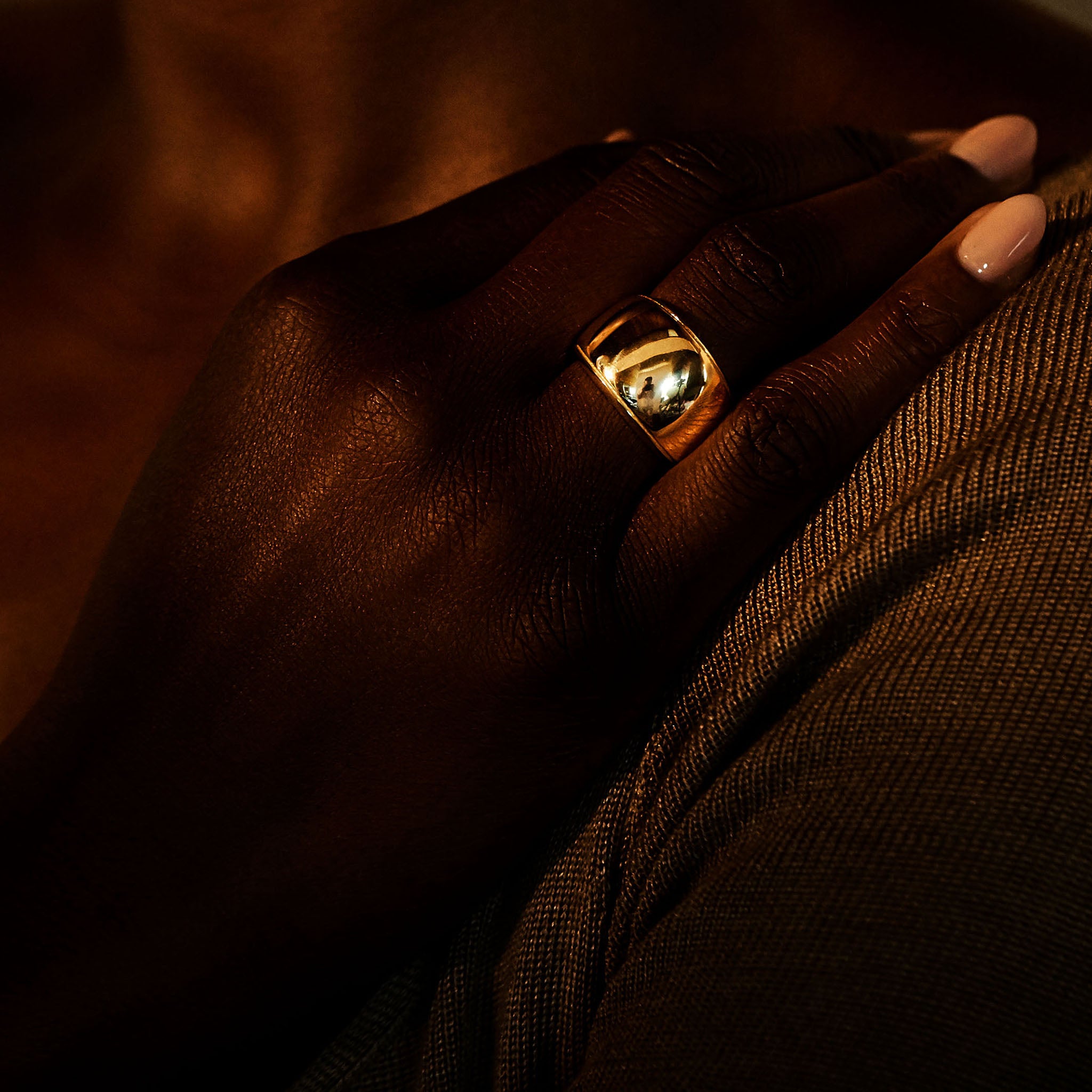 Cigar Ring 18K Yellow Gold, Medium