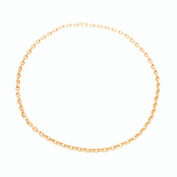 Double Chain Necklace, 18K Yellow Gold, Medium Link, 20"