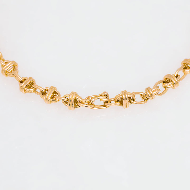 Oval Chain Necklace, 18K Yellow Gold, Small Link, 18"