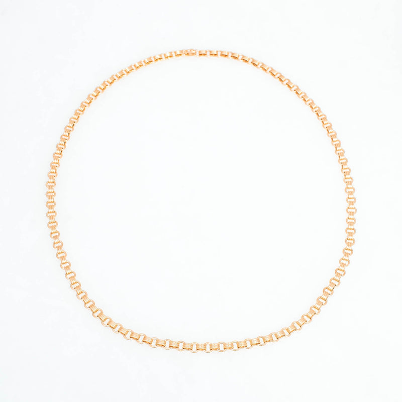 Triple Chain Necklace, 18K Yellow Gold, Small Link, 16"