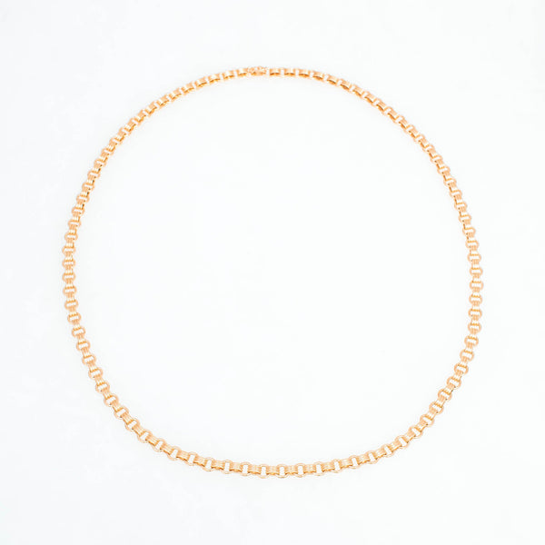 Triple Chain Necklace, 18K Yellow Gold, Small Link, 20"