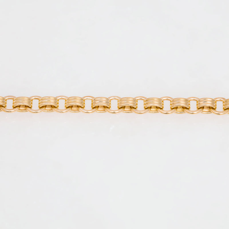 Triple Chain Necklace, 18K Yellow Gold, Small Link, 25"