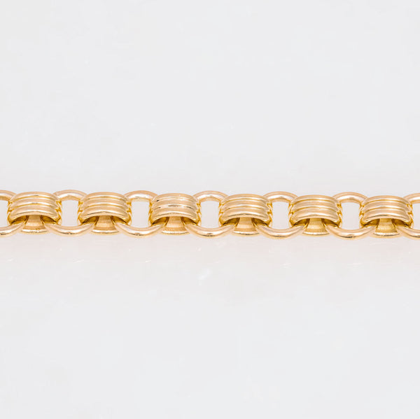 Triple Chain Necklace, 18K Yellow Gold, Small Link, 16"