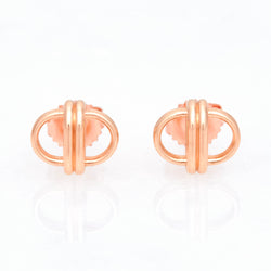 Oval Link Studs, 18K Rose Gold, Medium