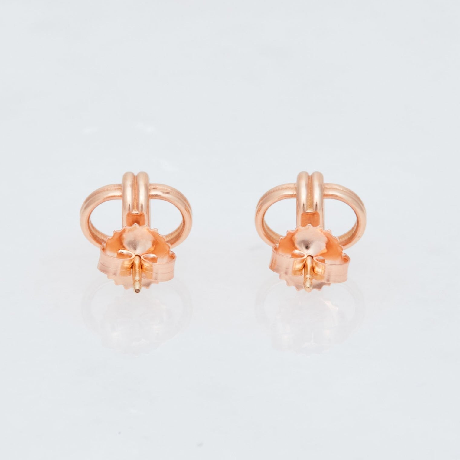 Oval Link Studs, 18K Rose Gold, Medium