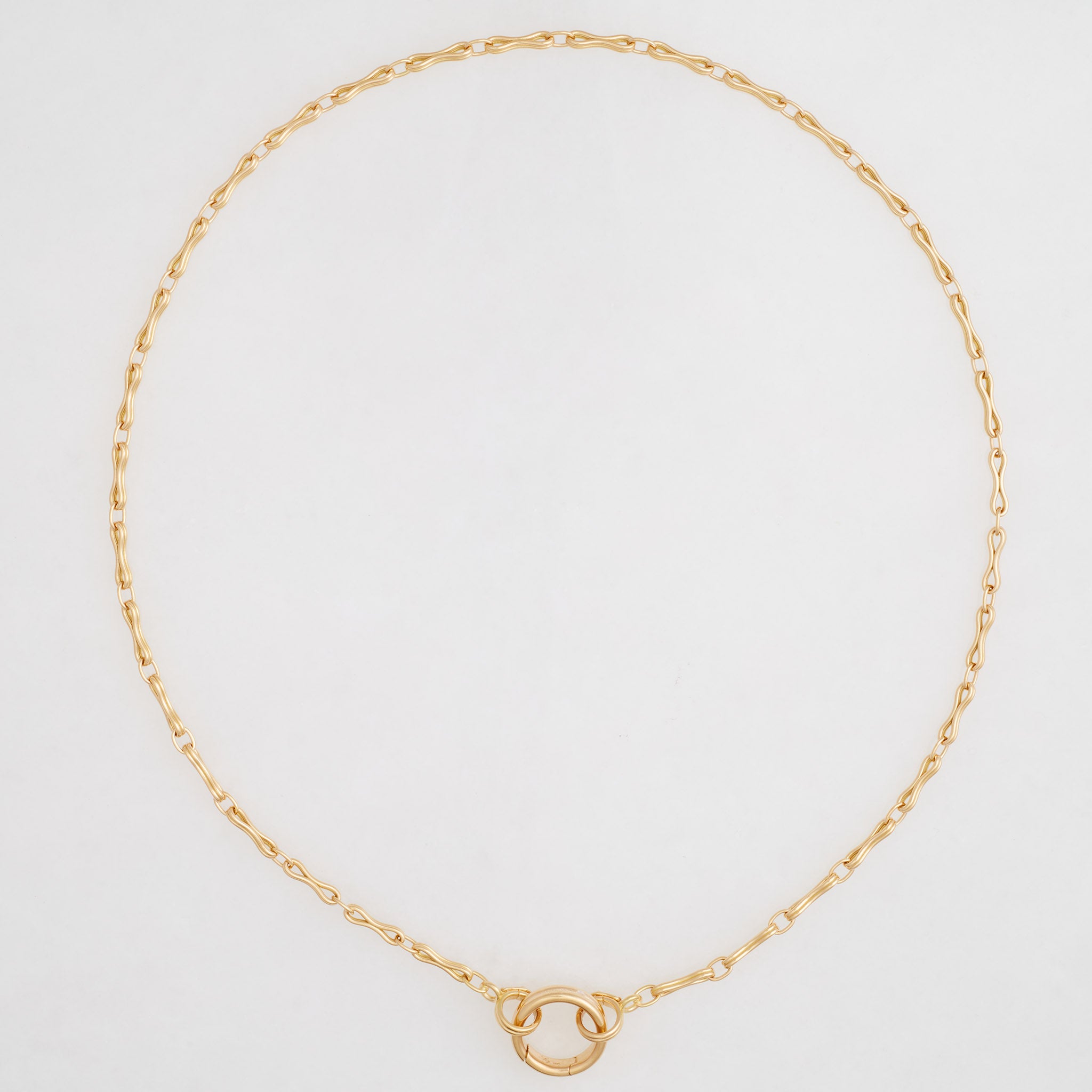 Convertible Column Chain Necklace 18K Yellow Gold, Medium Link, 20" Double Key Ring