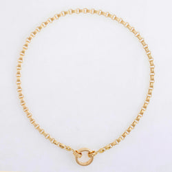 Convertible Triple Chain Necklace 18K Yellow Gold, Small Link, 18" with Triple Key Ring