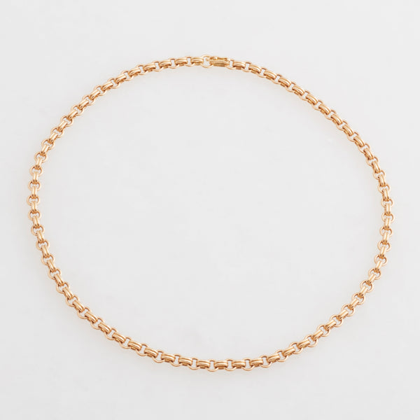 Double Chain Necklace, 18K Yellow Gold, Small Link, 16"