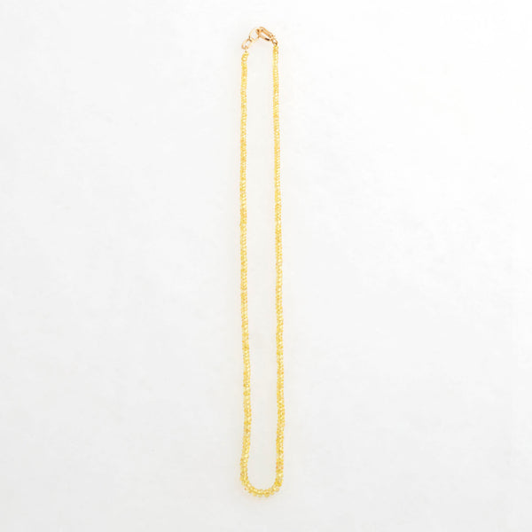 Rondelle Yellow Sapphire Necklace 18K Yellow Gold, 16"