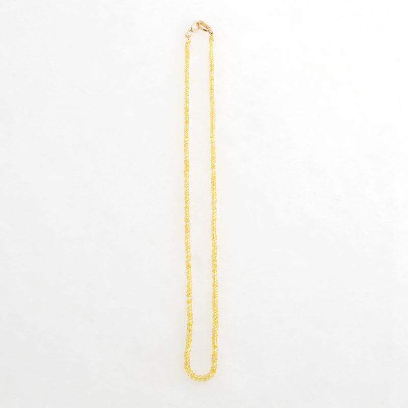 Rondelle Yellow Sapphire Necklace 18K Yellow Gold, 16"