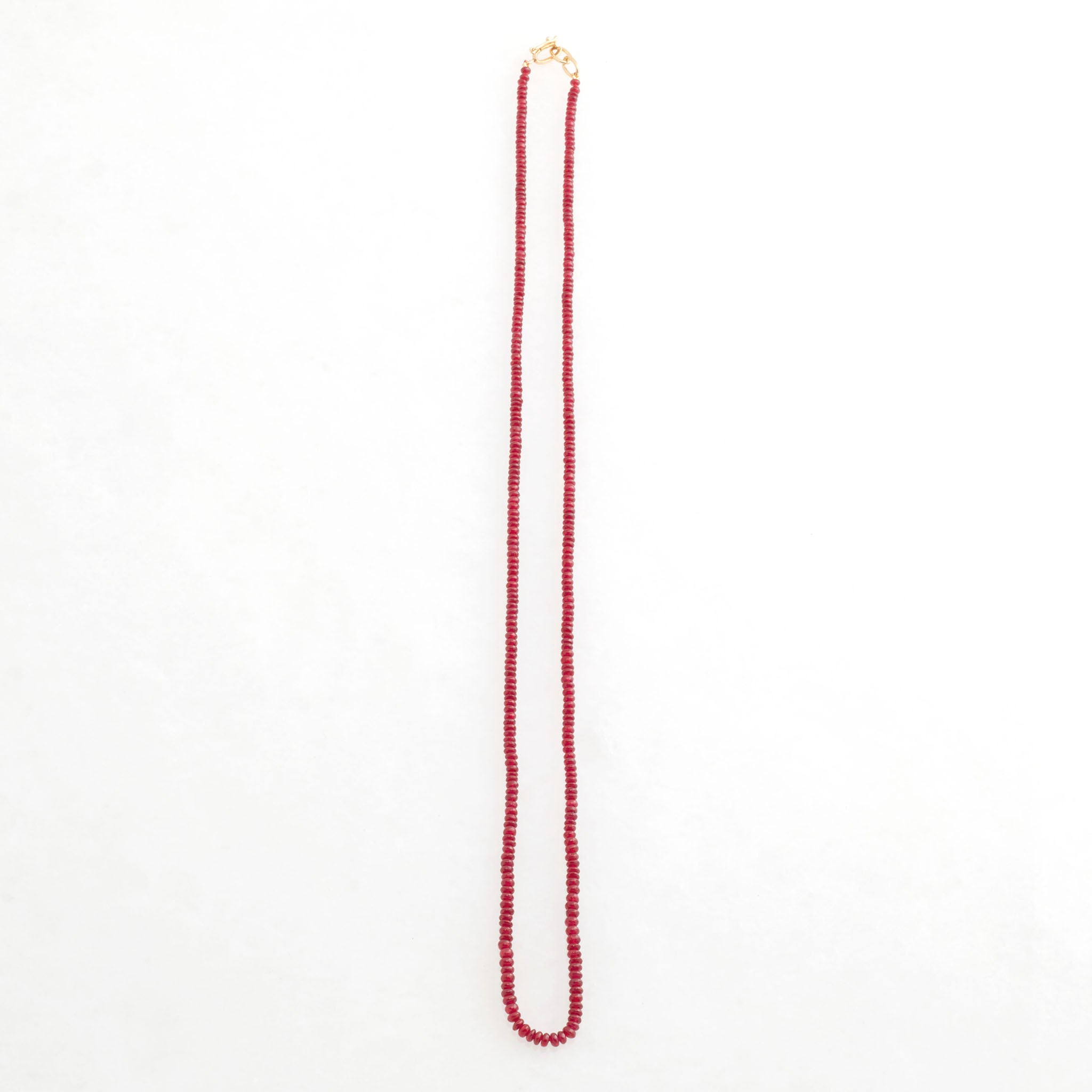 Rondelle Ruby Necklace 18K Yellow Gold, 20"