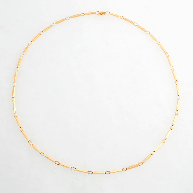 Pyramid Chain Necklace, 18K Yellow Gold, Small Link, 25"