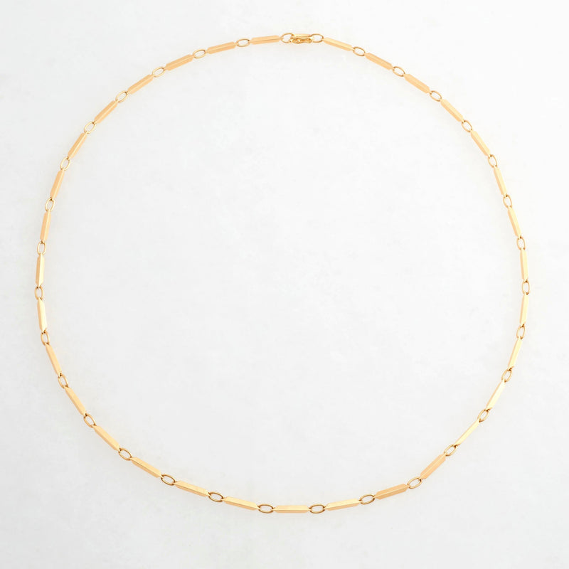 Pyramid Chain Necklace, 18K Yellow Gold, Small Link, 20"