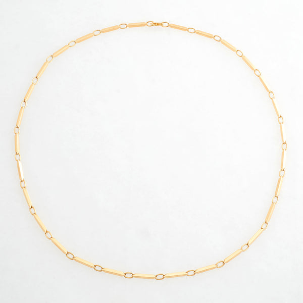 Pyramid Chain Necklace, 18K Yellow Gold, Medium Link, 25"