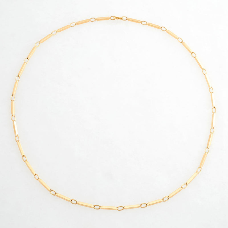 Pyramid Chain Necklace, 18K Yellow Gold, Medium Link, 20"