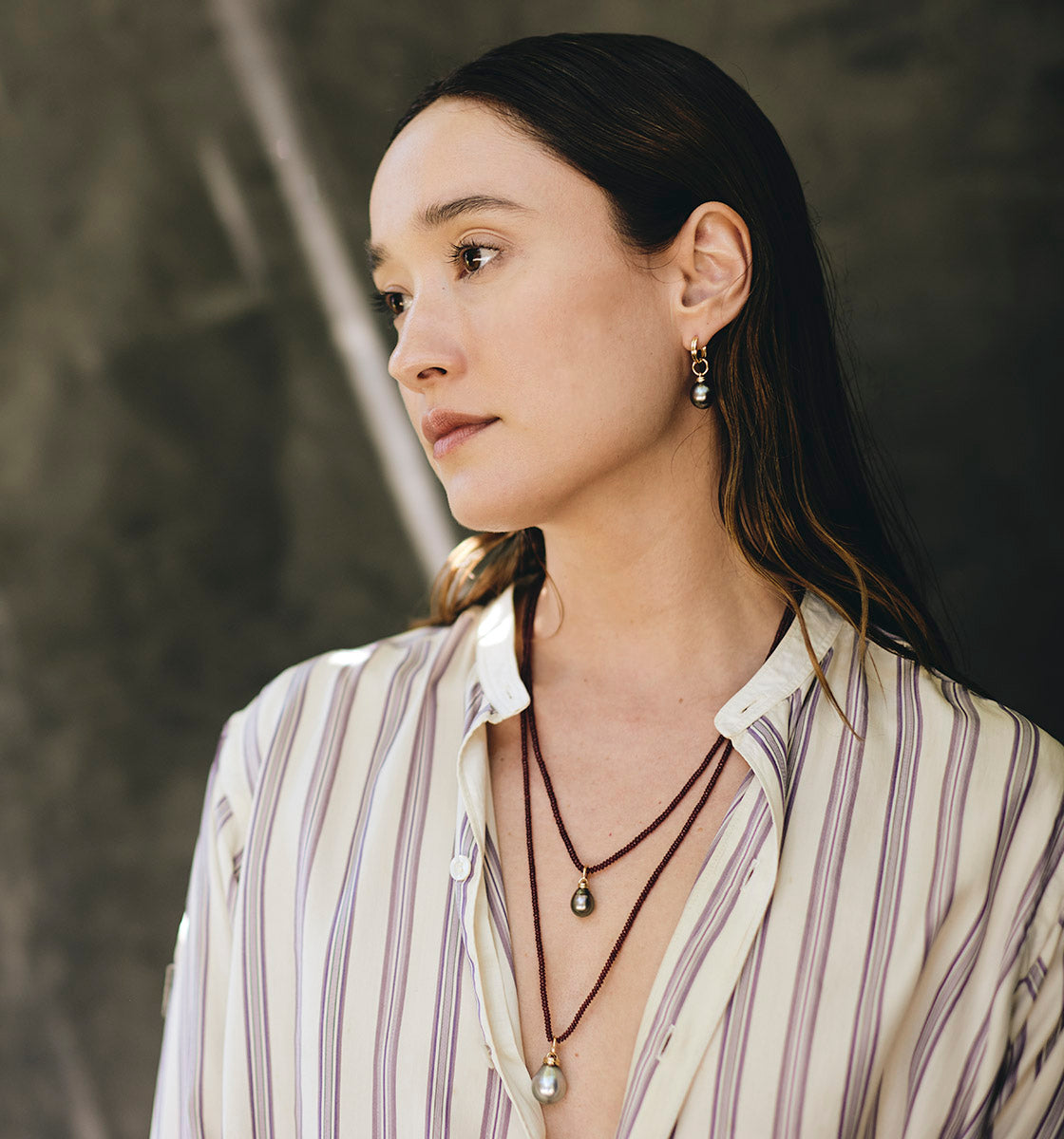 Rondelle Ruby Necklace 18K Yellow Gold, 18"