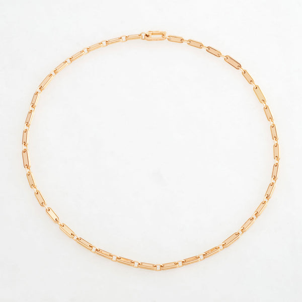 ID Tag Double Chain Necklace, 18K Yellow Gold, Small Link, 20"