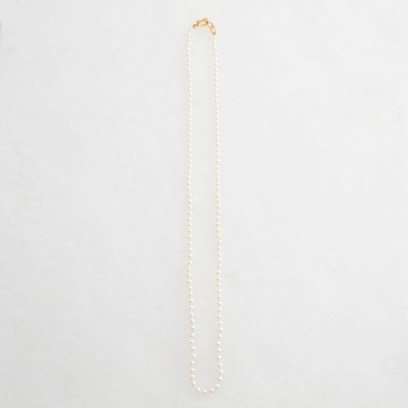 Akoya Pearl Necklace, 18K Yellow Gold, Small 16"