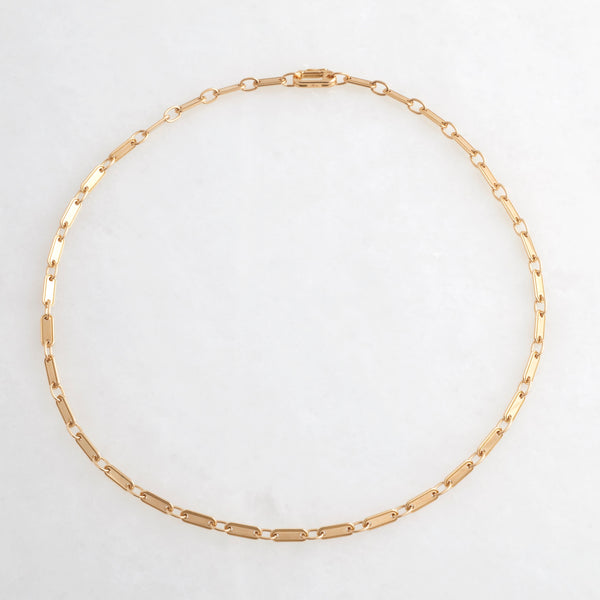 ID Tag Single Chain Necklace, 18K Yellow Gold, Small Link, 20"