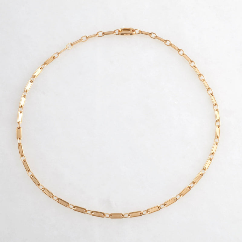 ID Tag Single Chain Necklace, 18K Yellow Gold, Small Link, 25"
